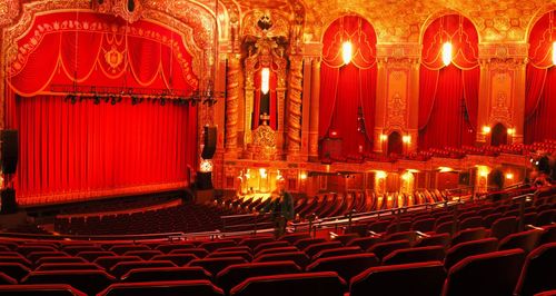 Illuminated interior of kings theatre