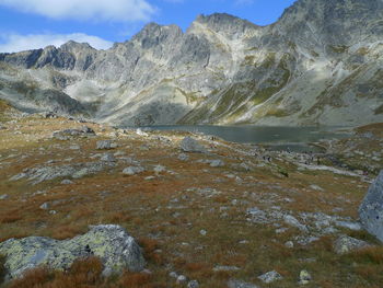 Scenic view of mountains against sky
