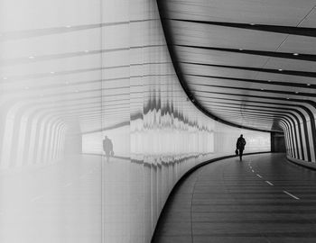 View of tunnel with human silhouette 