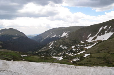 Scenic view of mountains against sky