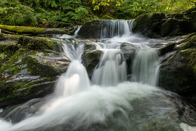 Scenic view of waterfall