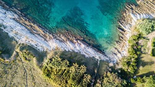 High angle view of sea