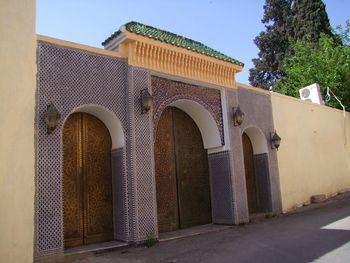 Low angle view of entrance of temple