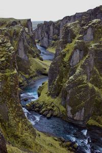 Green canyon in iceland