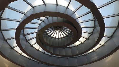 Low angle view of spiral staircase