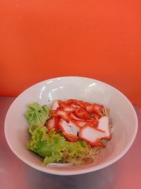 Close-up of meal served in plate