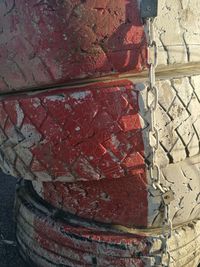 Close-up of red built structure