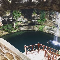 View of built structure in water