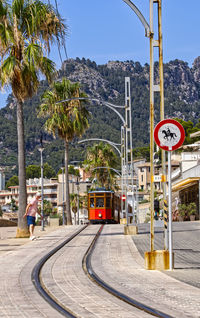 High angle view of car on road