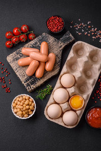 High angle view of pills on table