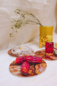 Close-up of food on table