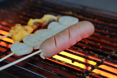 Close-up of barbecue grill