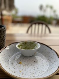 Close-up of food on table