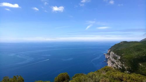 High angle view of sea against sky