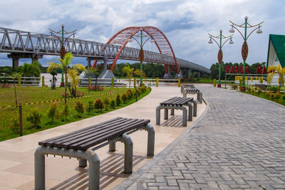 View of bridge in park against sky