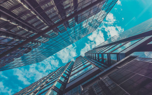 Skyscraper buildings and sky view