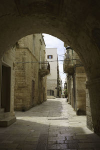 Empty corridor of historic building