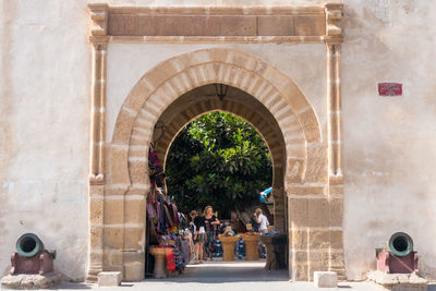 People in historic building