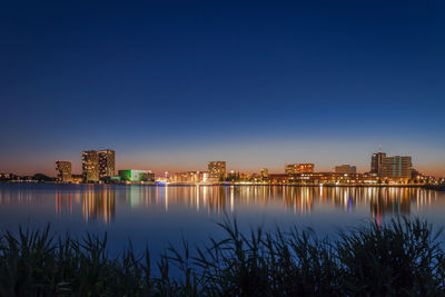 City lit up at night