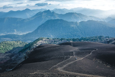 High angle view of mountain road