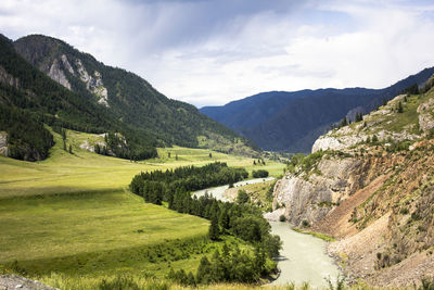 Scenic view of mountains against sky