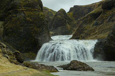 Scenic view of waterfall