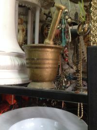 Close-up of old kitchen counter at home
