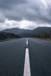 Surface level of road against sky