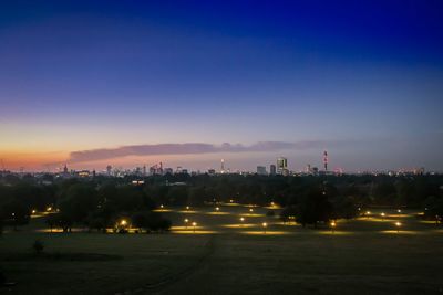 View of illuminated cityscape at night