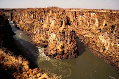 Rock formations in river