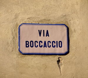 Street name in certaldo - alto