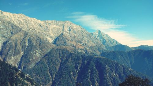 Low angle view of mountains against sky