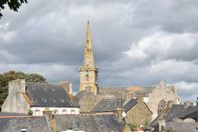 Buildings in city against cloudy sky