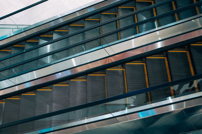 Low angle view of escalator in modern building