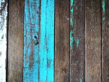 Full frame shot of blue wooden door