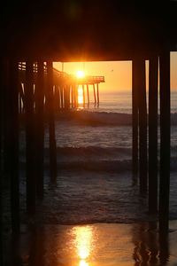 Scenic view of sea during sunset