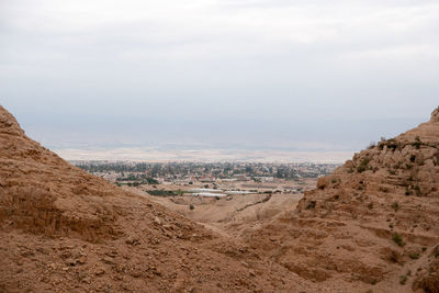 High angle view of landscape against sky