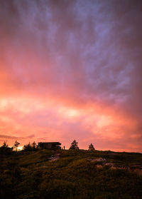 Scenic view of dramatic sky during sunset