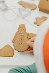 Close-up of gingerbread cookies on table