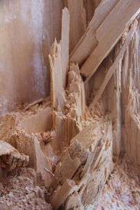 Close-up of stack of wood