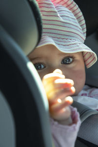 Close-up portrait of cute baby girl