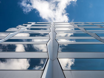 Low angle view of modern building against sky