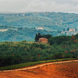 Scenic view of mountain range against sky