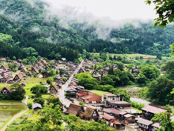 High angle view of townscape