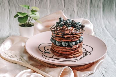 Close-up of dessert on table