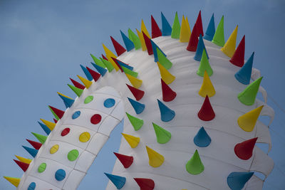 Low angle view of colorful lanterns