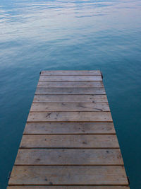 High angle view of pier over sea against sky