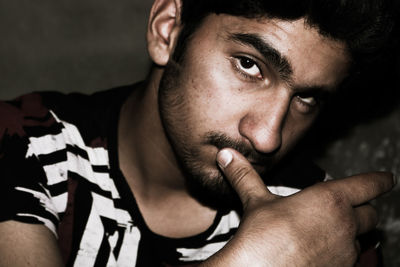 Close-up portrait of young man