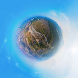 Digital composite image of blue sky
