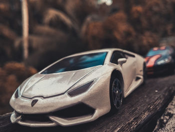 Close-up of toy car